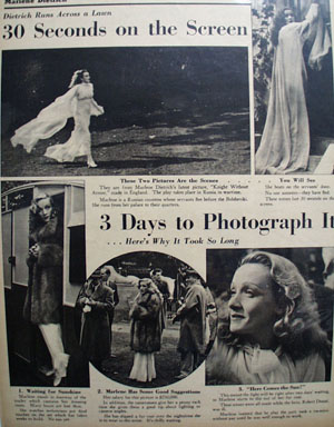 Marlene Dietrich Actress Picture Article 1937