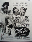 Tonight And Every Night Movie Preview Ad 1945