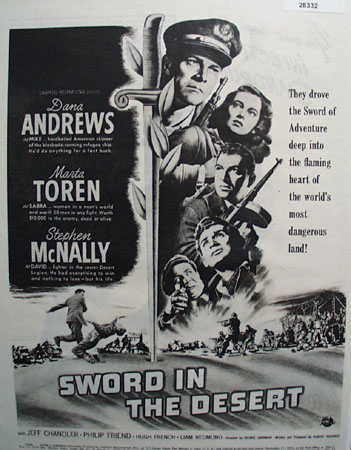 Sword In The Desert Movie Preview Ad 1949