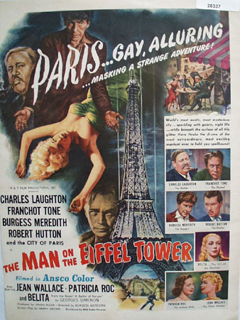 The Man On The Eiffel Tower Movie Ad 1950
