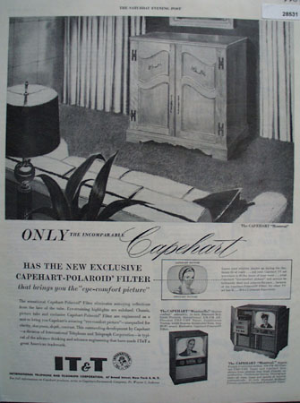 Capehart television ad February 27, 1954