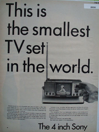 Sony portable television ad September 18,1964