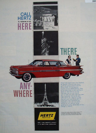 Hertz Rent A Car Ad May 5, 1959
