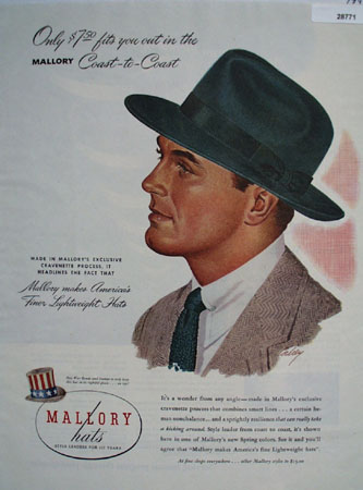 Mallory Hat Ad April 21, 1945