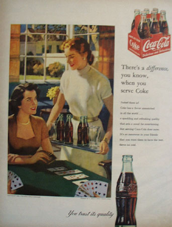 Coca Cola Theres A Difference Serve Coke Ad 1953