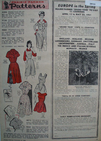 Prairie Farmer Pattern Ad November 19, 1960