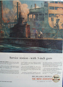 Veedol Motor oil Ad Shows a Navy Submarine