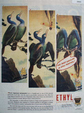 l945 Ethyl Ad showing a pair of Japanese Cormorants