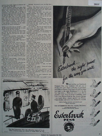 Estetrbrook Pen Co Ad September 23, 1944