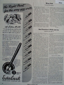 The Esterbrook Pen Co Ad April 31, 1945