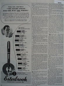 The Esterbrook Pen Co Ad August 25, 1945