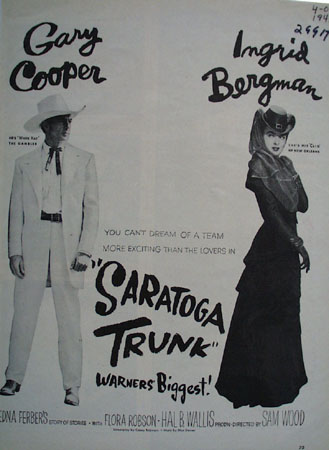 Saratoga Trunk With Gary Cooper Movie Ad 1946