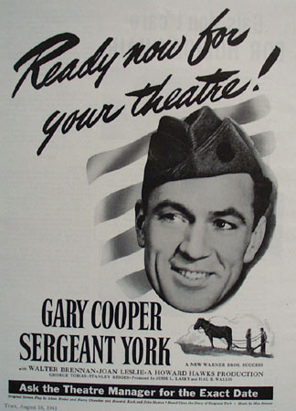 Sergeant York With Gary Cooper Move Ad 1941