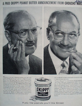 Groucho Marx and Skippy Peanut Butter Ad 1960