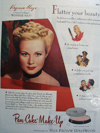 Max Factor and Virginia Mayo Ad 1945