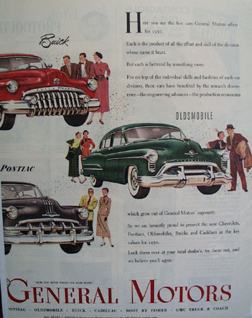 General Motors 1950 Two Page Ad