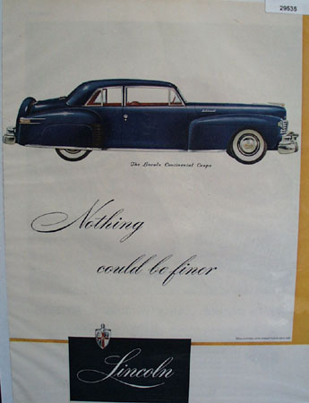 Lincoln Car 1947 Ad