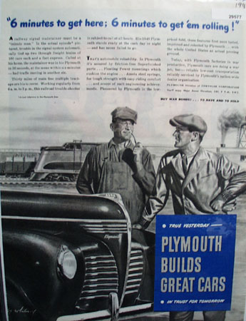 Plymouth builds Great Cars 1945 Ad