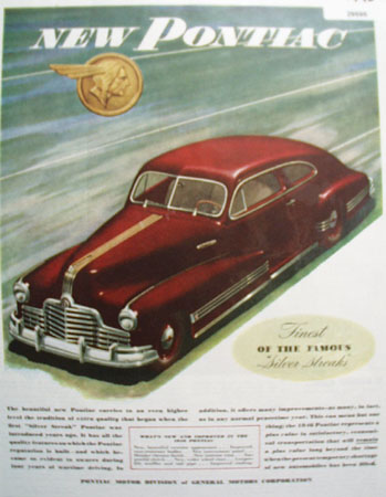 Pontiac Motor Division of G M 1945 Ad