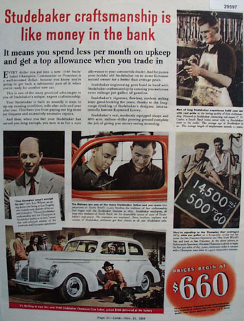 Studebaker Car 1939 Ad