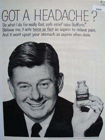 Bristol Myers Bufferin 1957 Ad