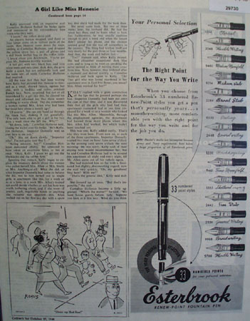 Esterbrook Fountain Pen 1945 Ad