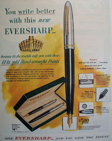 Eversharp Pen 1951 Ad