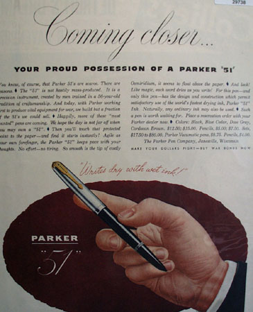 Parker Pen Co. 1945 Ad