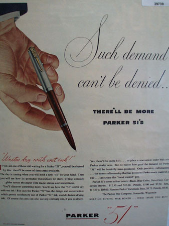 Parker Pen Co. 1945 Ad