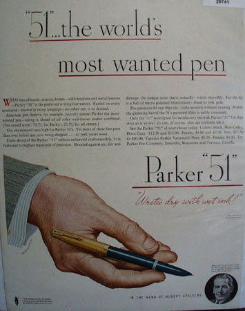 Parker Pen Co. 1947 Ad