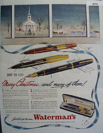 Watermans Pen 1945 Ad