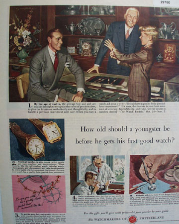Watchmakers of Switzerland 1949 Ad
