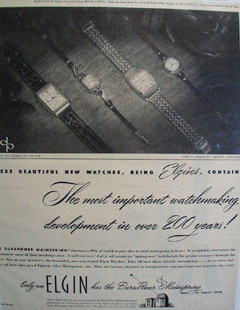 Elgin watch Co. 1947 Ad