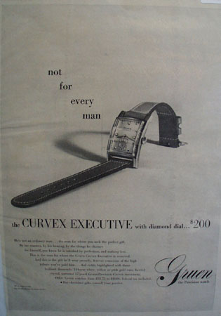 Green Curvex Executive Watch 1947 Ad