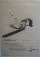 Green Curvex Executive Watch 1947 Ad