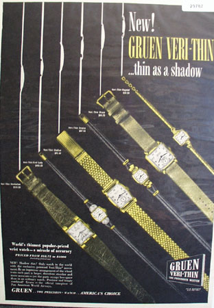 Green Veri Thin Watch 1947 Ad