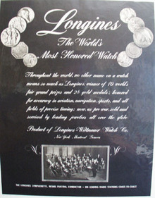 Longines Worlds Most Honored watch 1945 Ad