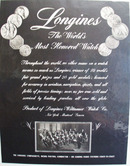 Longines Worlds Most Honored watch 1945 Ad