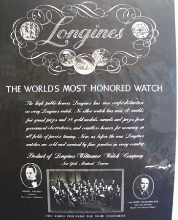Longines Highest Public Honors watch 1946 Ad