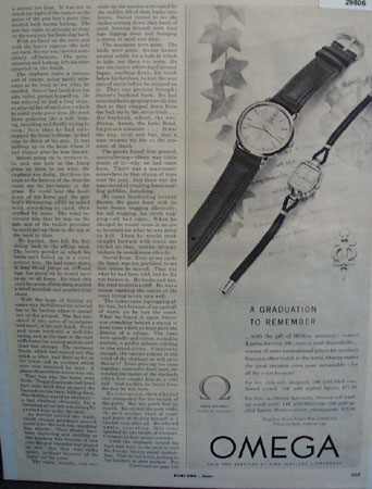 Omega Lifetime accuracy Watch 1951 Ad.