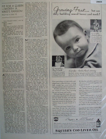 Squibbs Cod Liver Oil 1937 Ad
