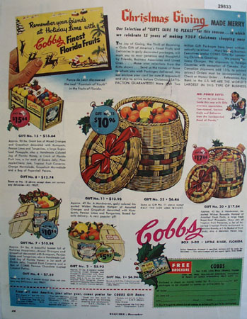Cobbs finest Fruits 1949 Ad