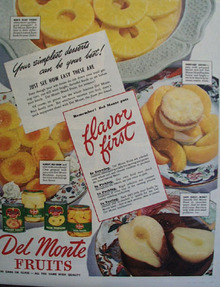 Del Monte Flavor First Fruits 1945 Ad
