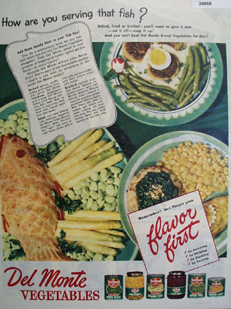 Del Monte Flavor First Vegetables 1946 Ad