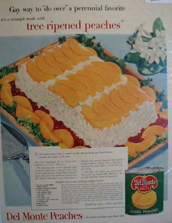 Del Monte Tree ripened Peaches 1954 Ad
