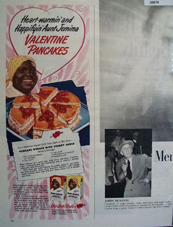 Aunt Jemima Valentine Pancakes 1950 Ad