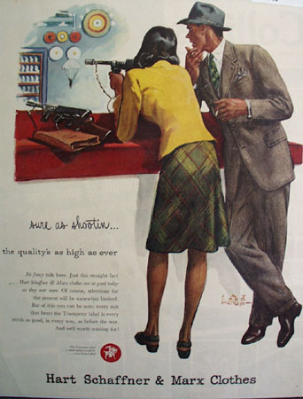 Hart Schaffner And Marx Sure As Shootin Ad 1945