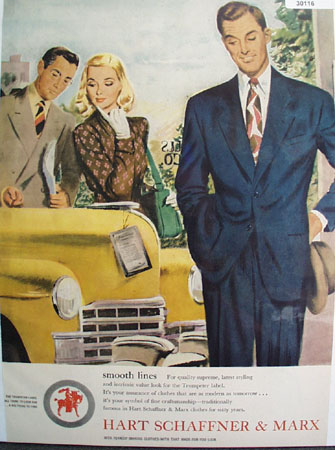Hart Schaffner And Marx Smooth Lines Ad 1947
