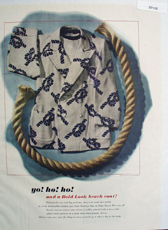 Bold Look Beach Coat Yo Ho Ho Ad 1948