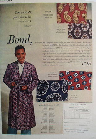 Bond Bathrobe Lap Of Luxury Ad 1948